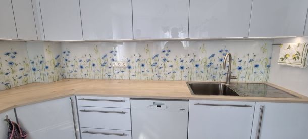 Küchenrückwand aus Glas